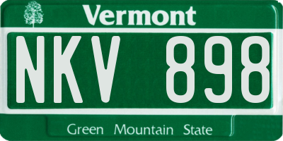VT license plate NKV898