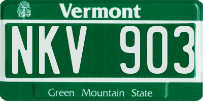 VT license plate NKV903