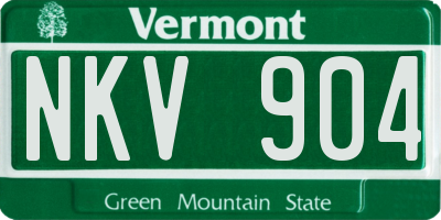VT license plate NKV904