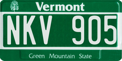 VT license plate NKV905