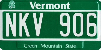 VT license plate NKV906