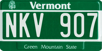 VT license plate NKV907