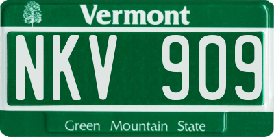 VT license plate NKV909