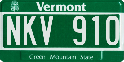 VT license plate NKV910