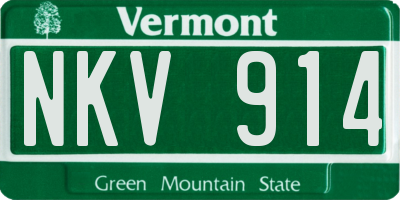 VT license plate NKV914