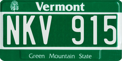 VT license plate NKV915