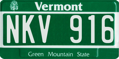 VT license plate NKV916