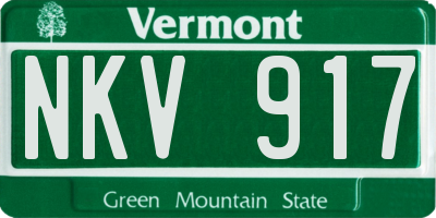 VT license plate NKV917