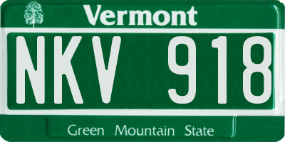 VT license plate NKV918