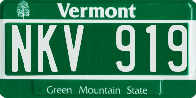 VT license plate NKV919