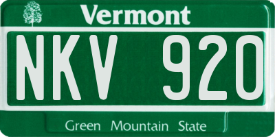 VT license plate NKV920