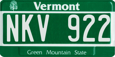 VT license plate NKV922