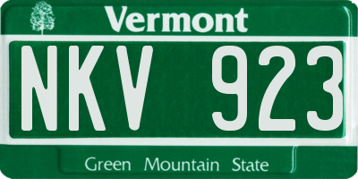 VT license plate NKV923