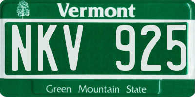 VT license plate NKV925