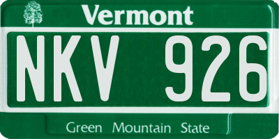 VT license plate NKV926