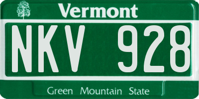 VT license plate NKV928