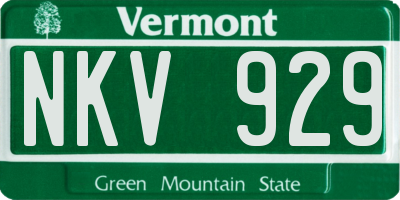 VT license plate NKV929