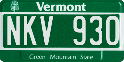 VT license plate NKV930