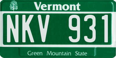 VT license plate NKV931