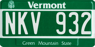 VT license plate NKV932