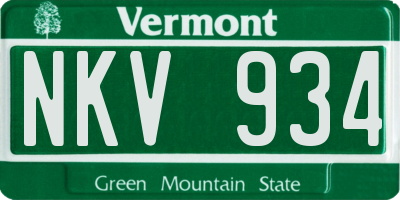 VT license plate NKV934