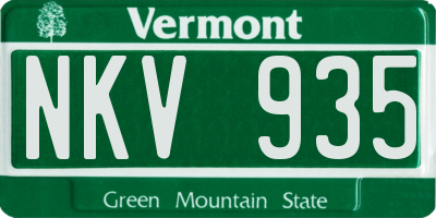 VT license plate NKV935