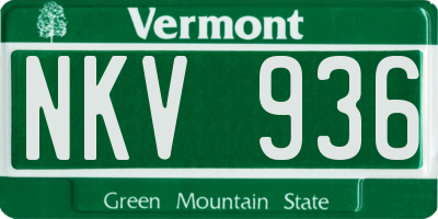 VT license plate NKV936