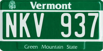 VT license plate NKV937
