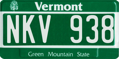 VT license plate NKV938