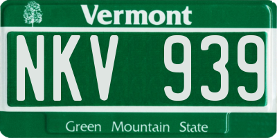 VT license plate NKV939