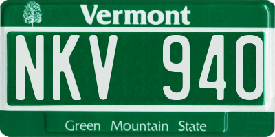 VT license plate NKV940