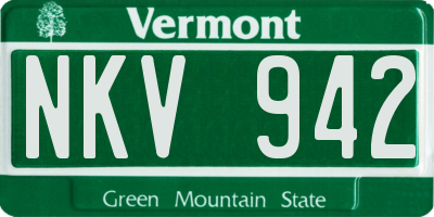 VT license plate NKV942
