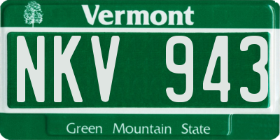 VT license plate NKV943