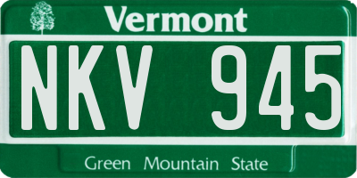 VT license plate NKV945