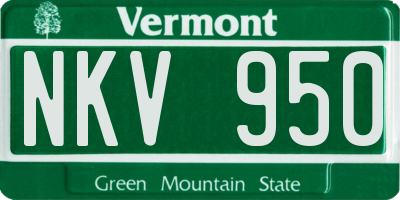 VT license plate NKV950