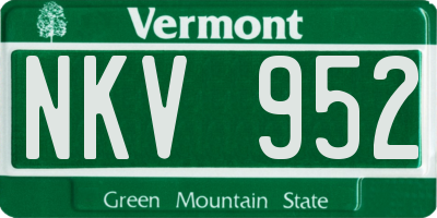 VT license plate NKV952