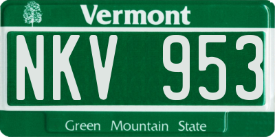 VT license plate NKV953