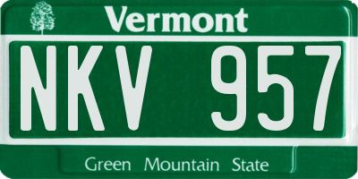 VT license plate NKV957