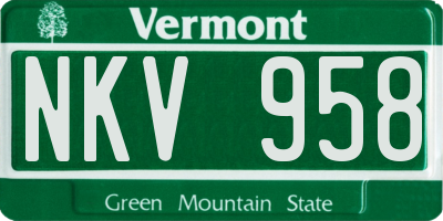 VT license plate NKV958