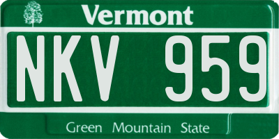 VT license plate NKV959