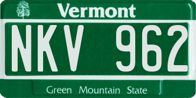 VT license plate NKV962