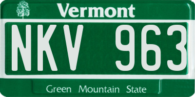 VT license plate NKV963