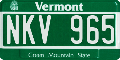 VT license plate NKV965