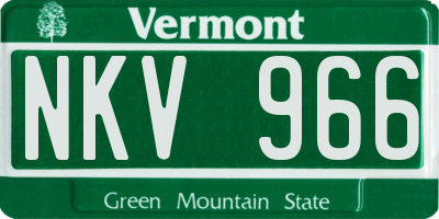 VT license plate NKV966