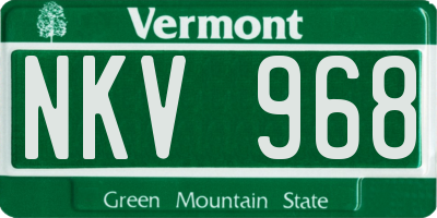 VT license plate NKV968