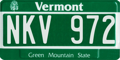 VT license plate NKV972