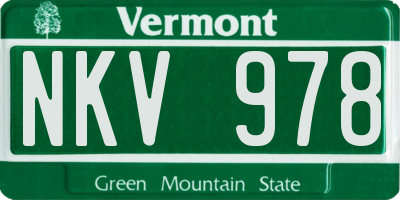 VT license plate NKV978