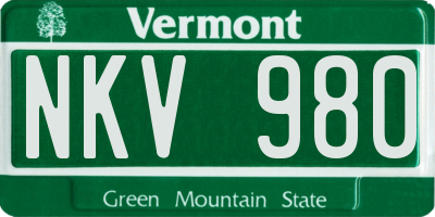 VT license plate NKV980