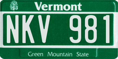 VT license plate NKV981