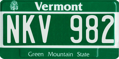 VT license plate NKV982